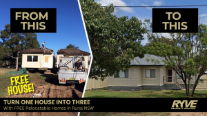 Rural NSW property subdivision and development by turning 1 home into 3 by relocating homes